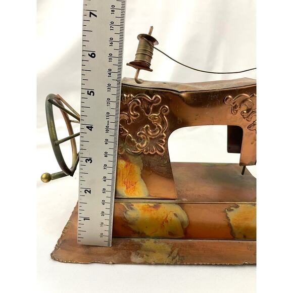 VTG Copper Metal Music Sewing Machine Music Box Made in Hong Kong - Picture 8 of 10